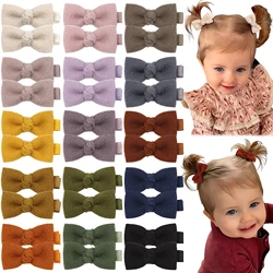 10pcs Baby Hair bow 2Inch Mini Hair Clips for Baby Fine Hair Wool Felt Tiny Bows Fully Lined Baby Hair Pins for Baby Girls Infan