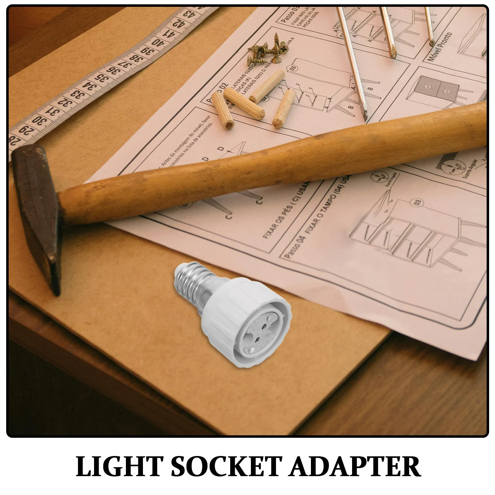 2Pcs Light Socket Extender Adapter E14 to Gu5.3 LED Bulb Holder Extension Lamp Base Converter for Energy Saving Lighting