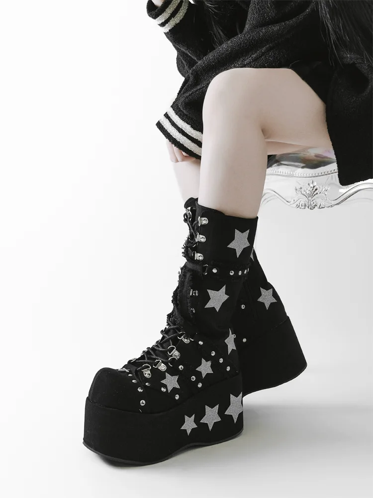 Bottes japonaises douces Lolita, bottes de bal d'halloween, bottes de princesse pour fête de thé pour filles