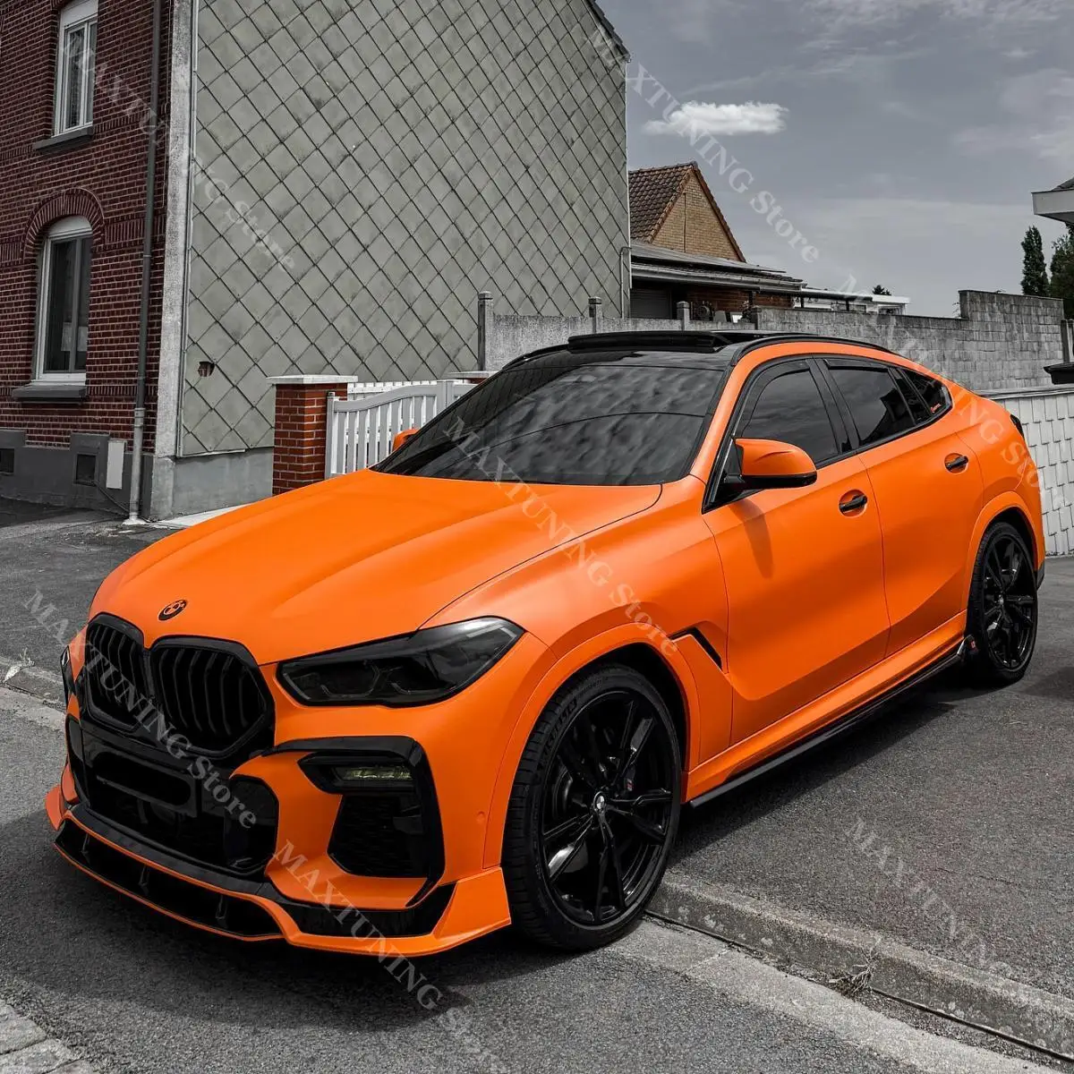 

Front Bumper Lip Wind Knife For BMW X6 G06 2019 2020 2021 2022 Shiny Black Exterior Guard Protector Spoiler Splitter Body Kits