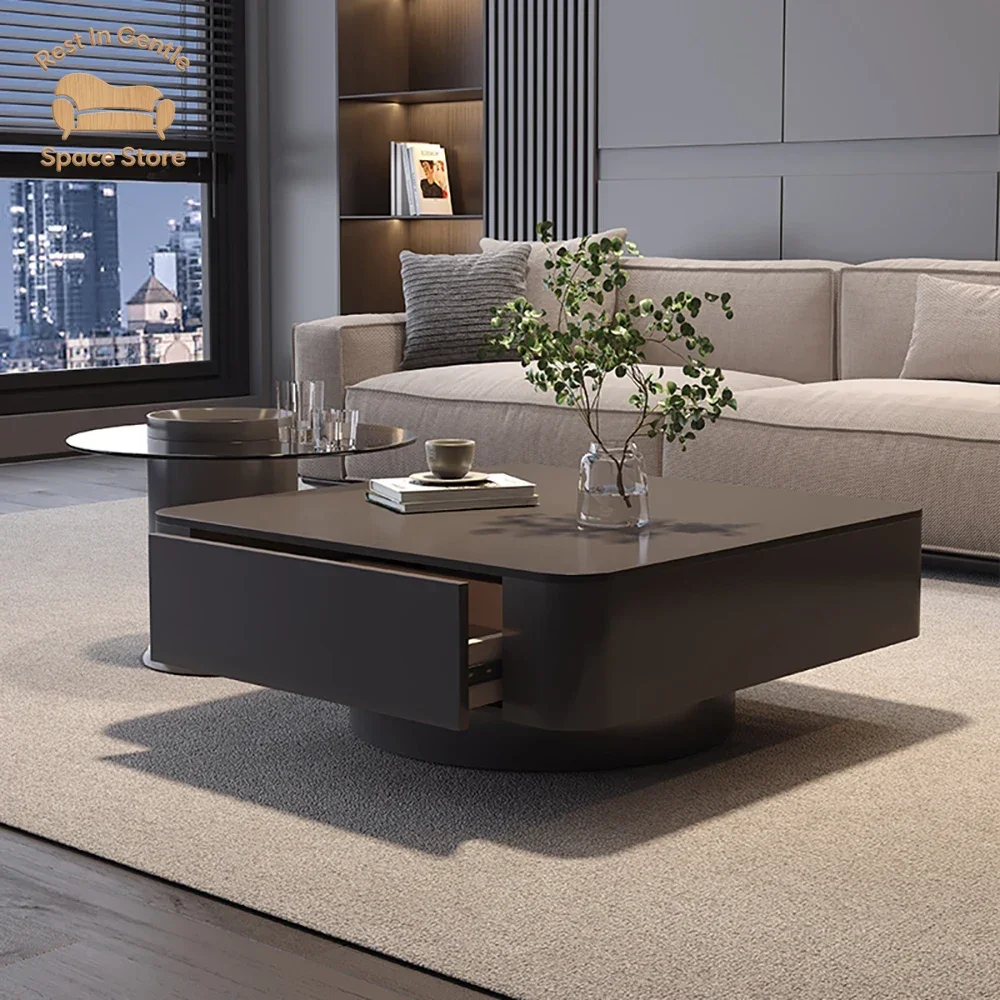 Storage Nordic Coffee Tables Design Modern Glam Square Coffee Tables Unique Design Stolik Simple Waiting Meubles Home Furniture