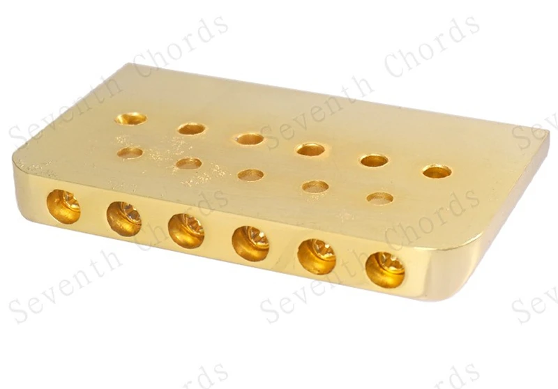 1 Set 6 Saiten Gold Silber E-Gitarren-Brücke Top-Load-Sattel Hardtail 76MM Musikinstrument-Zubehörteile – Detail 18