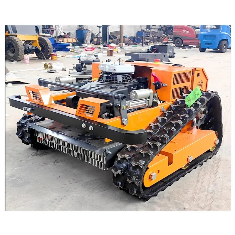 Multifunctional Tracked Lawn Mower Ground Cleaning and Removal; Remote-Controlled Landscaping Mowing