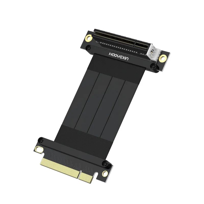HYX high speed Pci-E3.0 Express 8X do 8X Slot karta rozszerzająca przedłużacz konwertera wstążka przedłużacz z adapterem pozłacany 90 stopni
