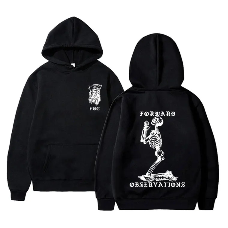

Forward Observations Group Hoodie Rock Punk Gothic Skeleton Graphic Pullover Hoodies Men's Women's Fashion Oversized Streetwear
