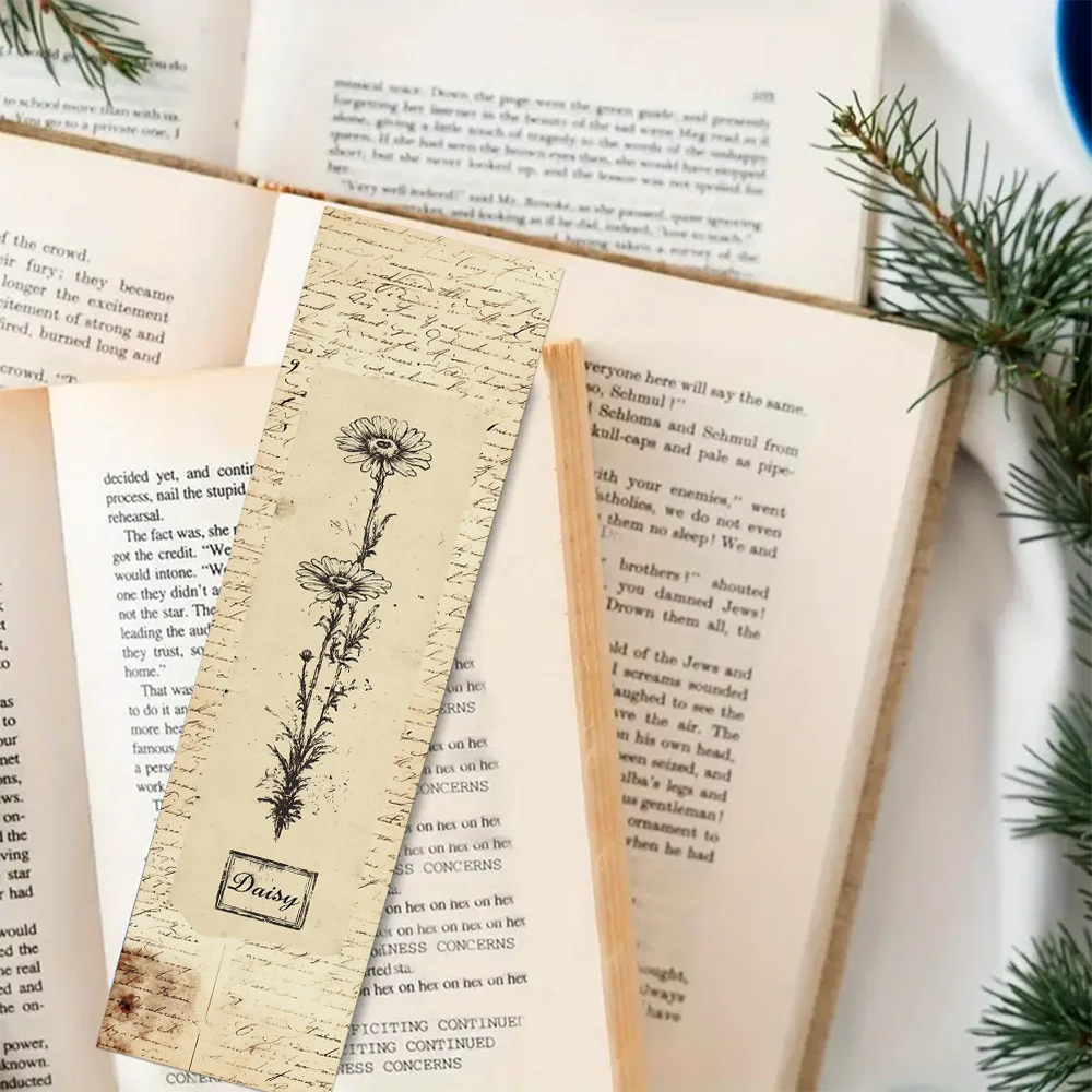 30pcs vintage plants and flowers bookmarks student office supplies books book page labeling paper card decoration DIY bookmarks
