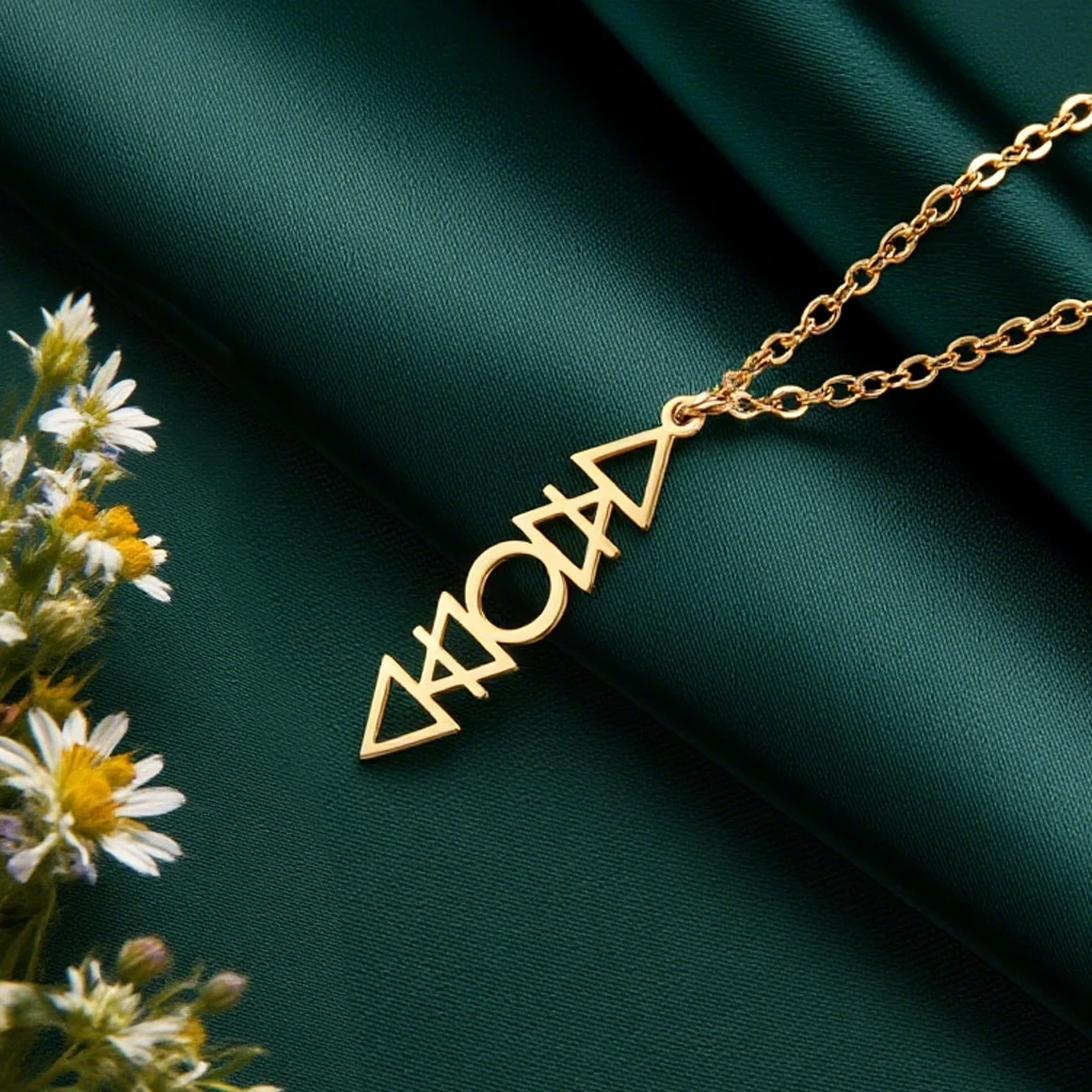 Dawapara Four Elements Necklace Earth Air Fire Water Alchemical Symbols Protection Amulet Stainless Steel Jewelry