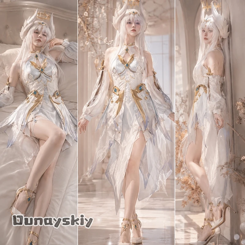 901​​Ove watch Mercy Mythic Skin Cosplay Costume Female Full Set Game Comic Con Anime Role Stage Performance Outfit Halloween​