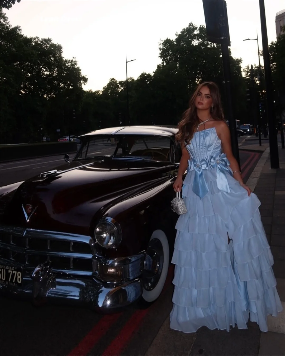 

Lena Evening Dresses Woman Elegant Women's Dresses for Party Dresses Luxury 2025 Multi-layer Custom Made Line A Sky Blue Prom