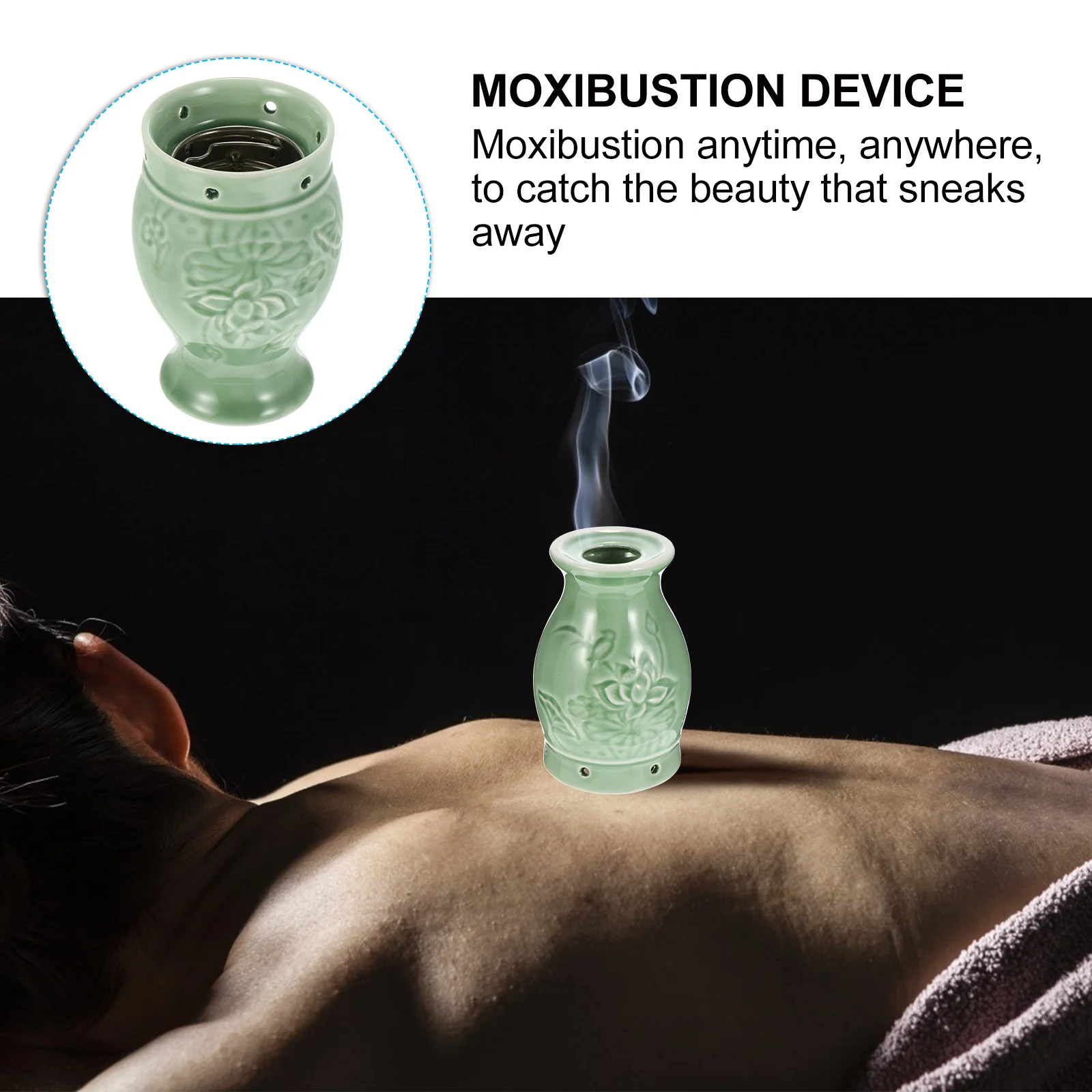 

Moxibustion Pot Ceramic Moxa Stick Burner Portable Guasha Cup Guasha Pot