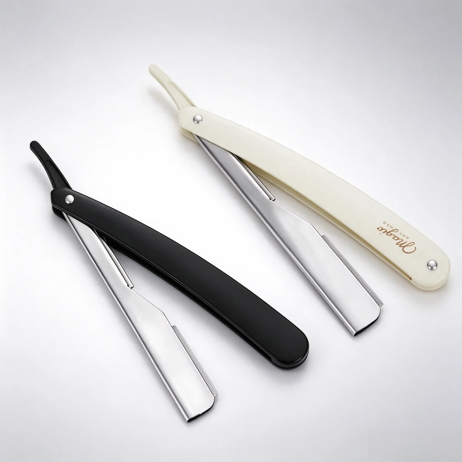 Straight Edge Razor Professional Barber Folding Shaving Razor Manual Beard Shaver for Men Salon Facial Shave Tool 1‑Pack /3‑Pack