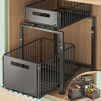 Kitchen Shelves Slide-out storage rack,Cabinet pull-out storage basket,Punch-free storage rack with suction cups,Spice rack