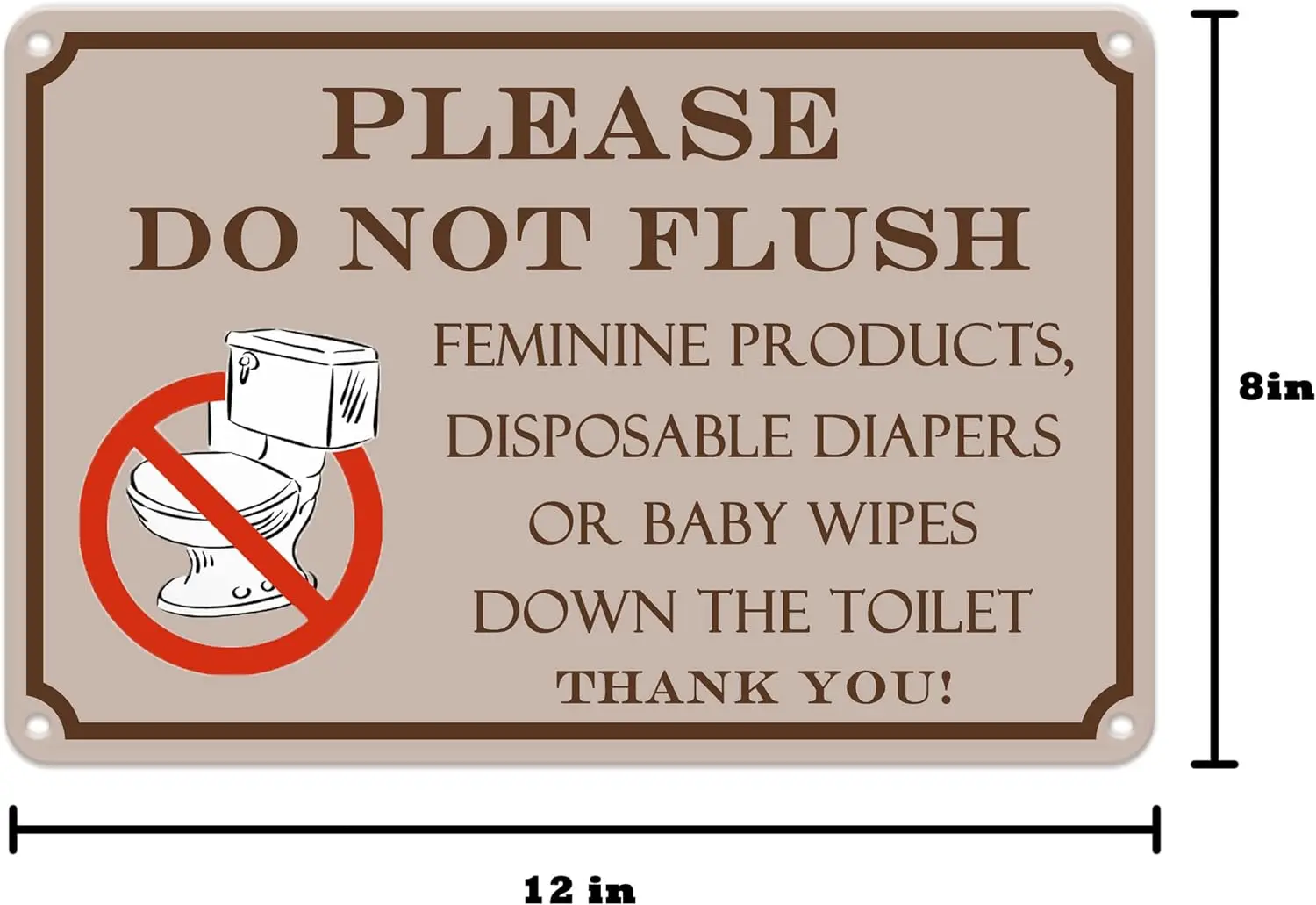 funny Bathroom metal Tin Sign please do not flush 8x12 inches