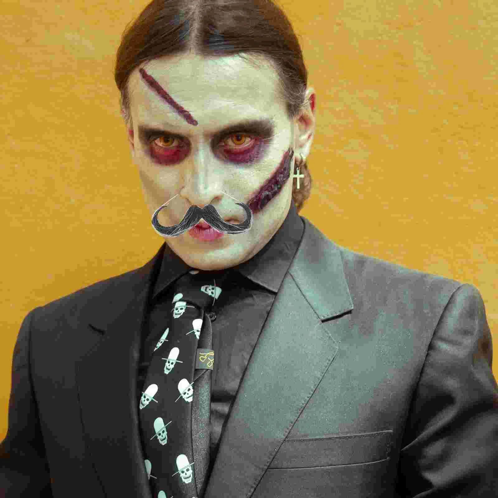 Peines de barba para hombres Disfraces de Halloween falsos Bigote realista Hombre artificial simulado para adultos