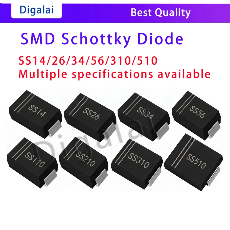 SMD Schottky Diode SS14/12/16/18/110 SS24/26/SS210 SS34/36/310 SS54/SS56/SS510