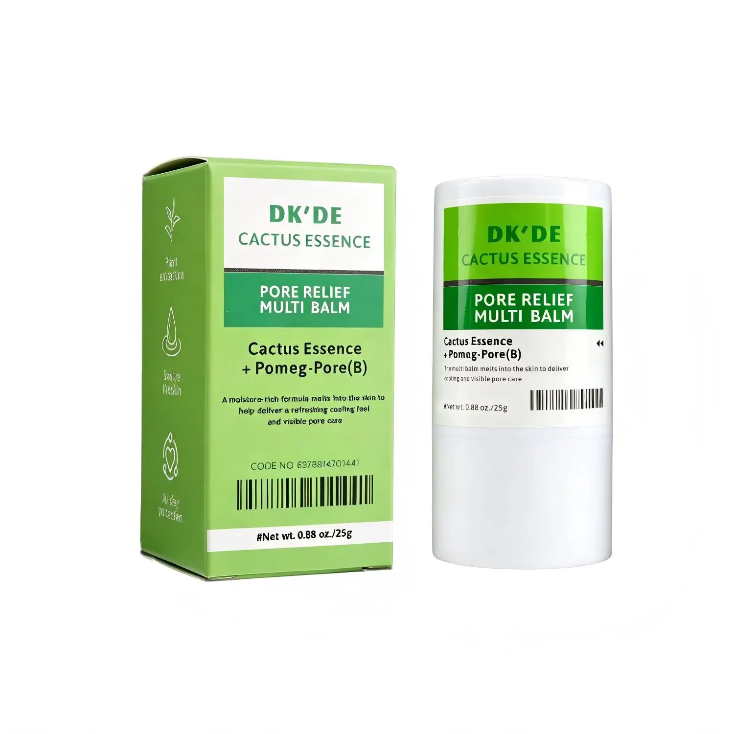 Pore Relief Cactus Essence Oil-Control Multi Balm – Cooling De-Puff for Enlarged Pores & Puffy Skin, Face Stick 25g/0.88oz