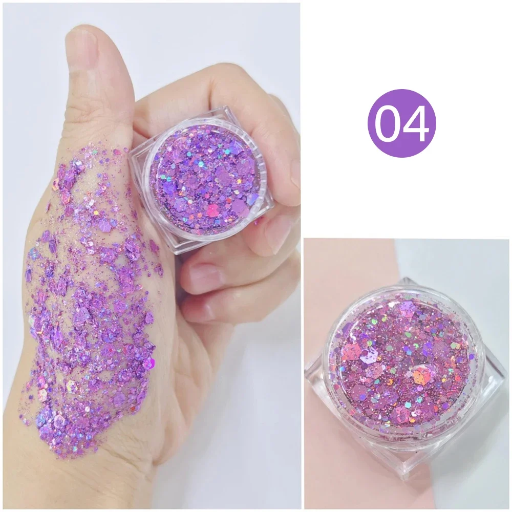 24 Colors Body Glitter Face Festivals Makeup Glitter Gel Face Eye Shadows Korean Makeup Festival Accessories Glitter for Eyes