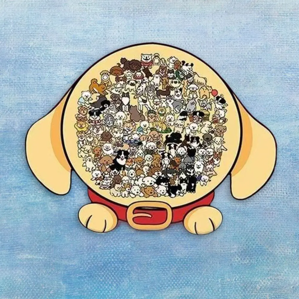 Puzzle drewniane z szczeniaczkami w kolorach makaroników, nieregularne kształty, zabawki-puzzle, kontur szczeniaka, krawędź puzzle z szczeniakiem, elementy puzzle z szczeniakiem, kreskówka