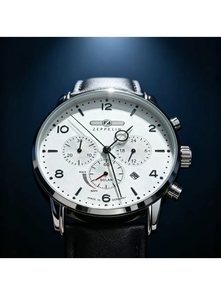 Zegarek Zeppelin 8086-4 Automatyczny Chronograf z Datownikiem, Wielofunkcyjny, Skórzany, Kwarcowy, Prezent, Modny, Casualowy, Etui — 2