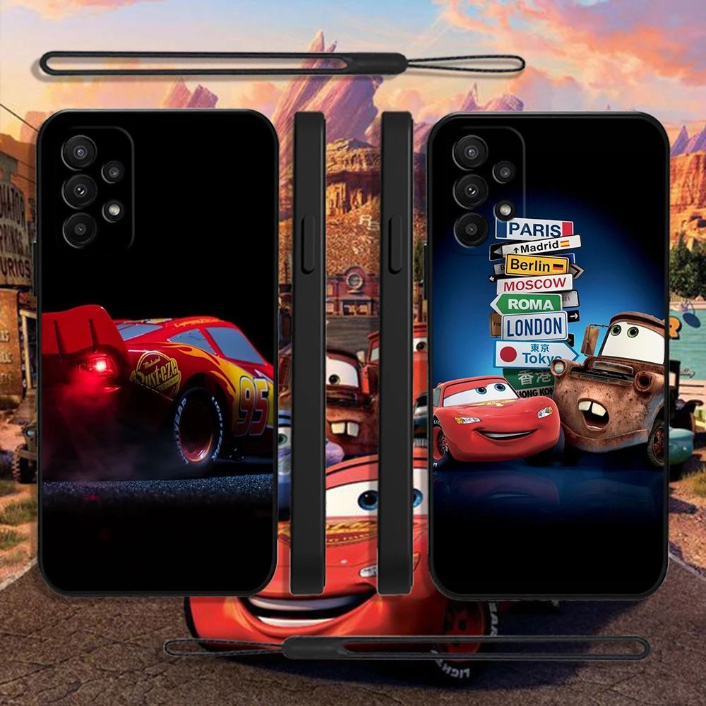 

Cars Lightning McQueen Case For Samsung A54 A34 A73 A53 A33 A23 A14 A13 A04 A72 A52 A32 A22 A12 A71 A51 4G 5G With Hand Strap