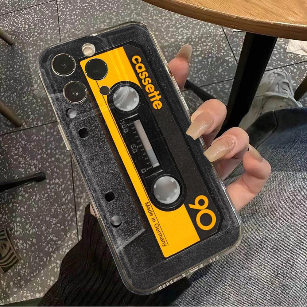 Kassetten-Kunst Klare Hülle für iPhone 16 17 15 Pro Max Hüllen iPhone 11 12 13 14 ProMax Plus 8 XS XR Transparente Retro-Abdeckung – Detail 10