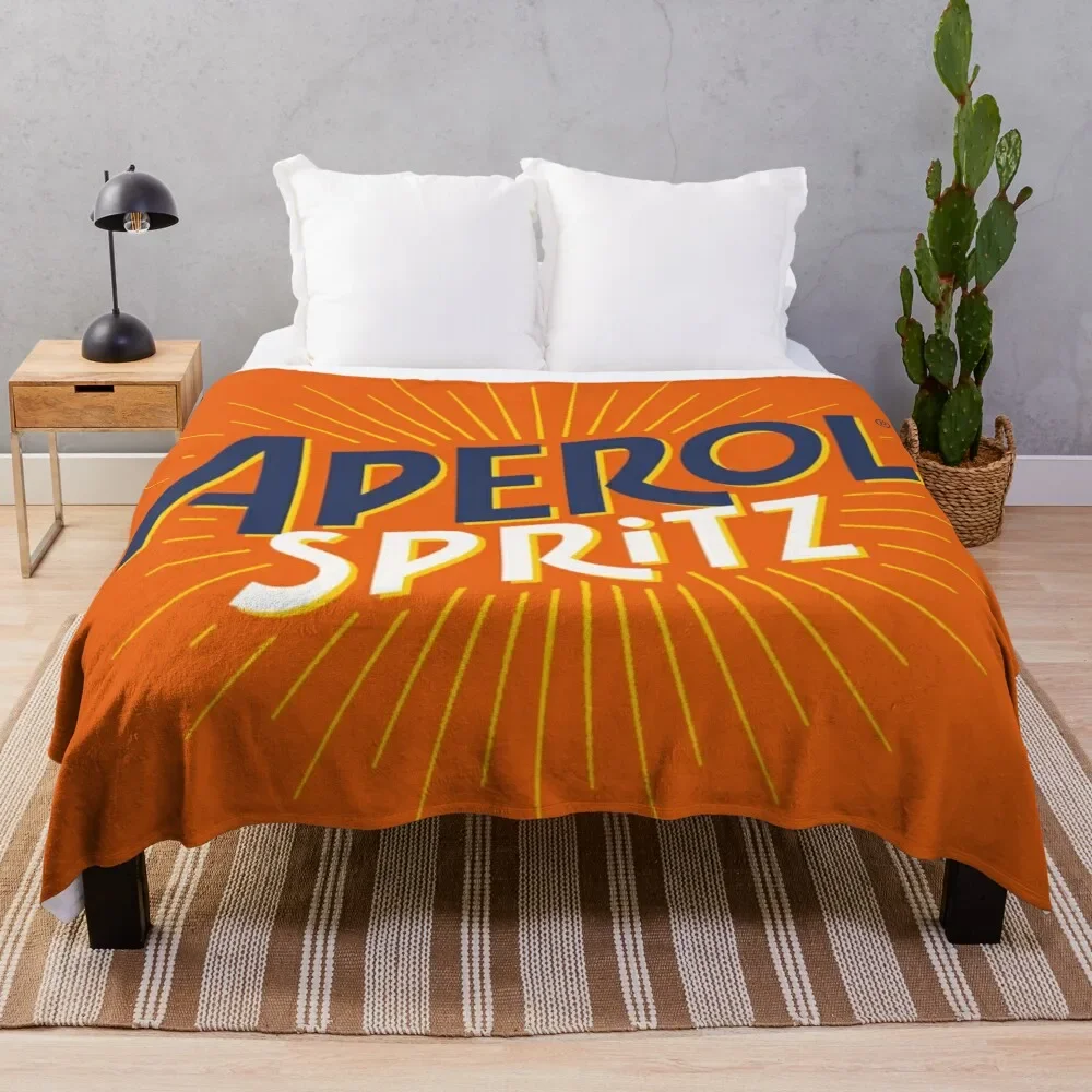 Aperol Spritz Orange Throw Blanket Personalized Gift Furry Quilt Decoratives Blankets