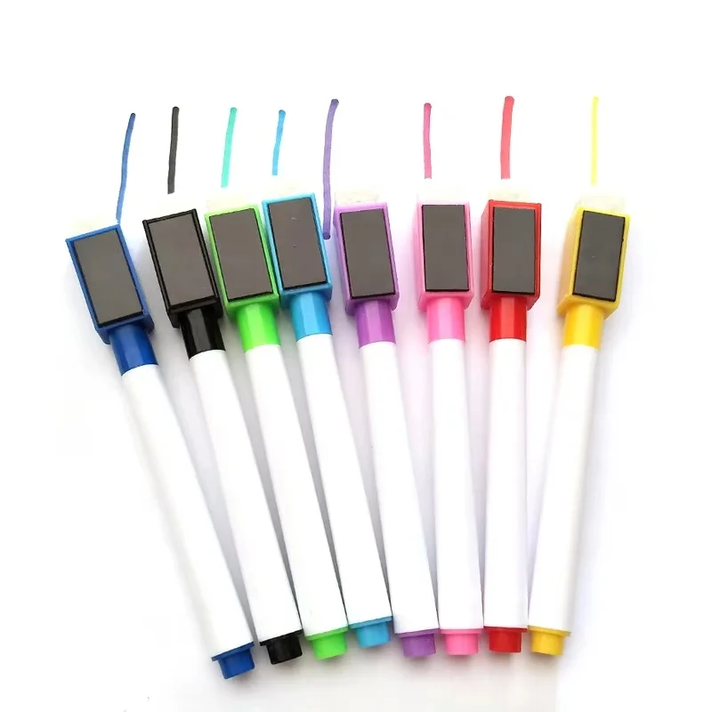8pcs Magnetic Erasable Whiteboard Pen Color Options Blackboard Note Numbering Stationery For Office Classroom Teaching Supplies