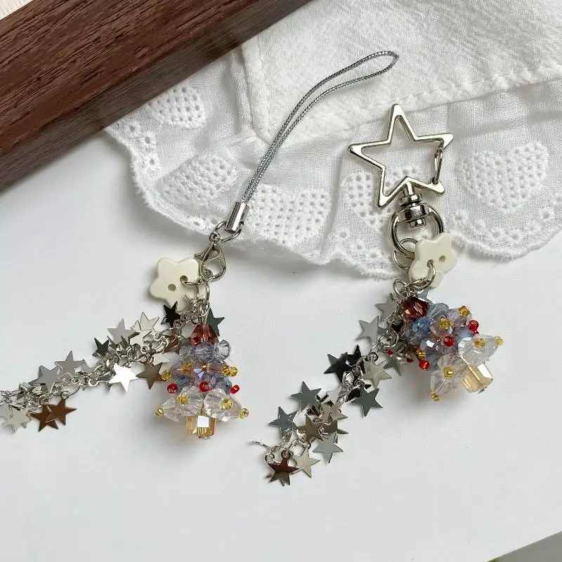 شجرة عيد الميلاد ستار سلسلة المفاتيح الهاتف سحر حزام Y2K خمر سلسلة الكاميرا حقيبة قلادة ظهره الديكور هدايا عيد الميلاد #2