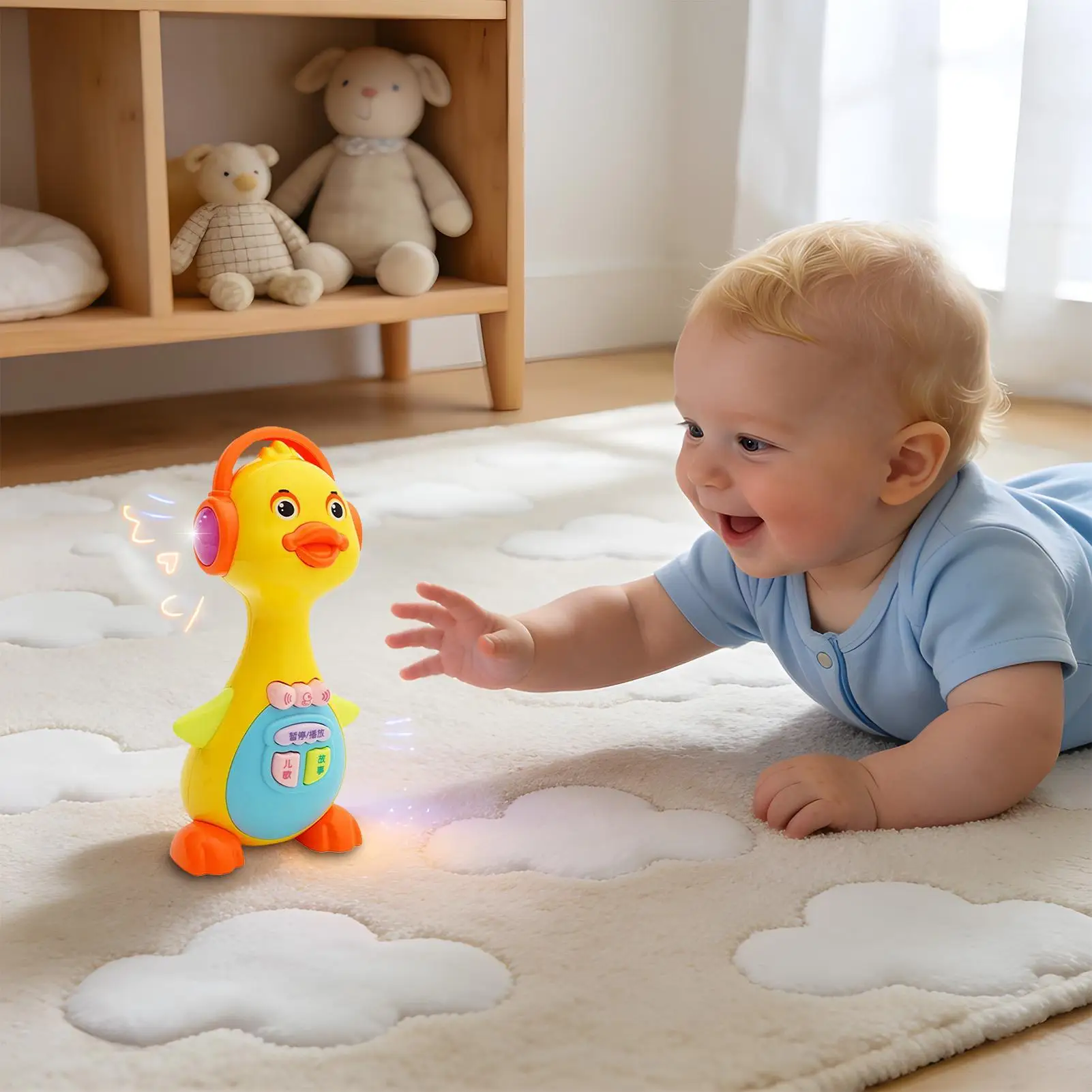 Canard dansant électrique avec musique et lumières, jouet musical interactif pour bébé de 1 à + ans, garçons et filles