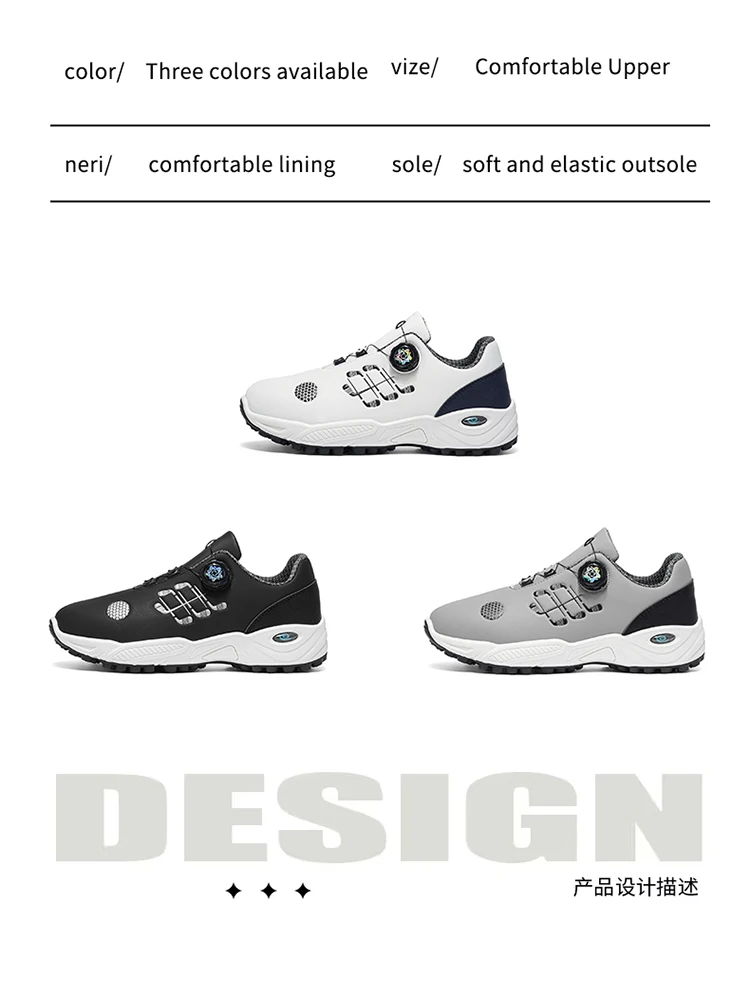 Herren-Golfschuhe für Herbst und Sommer, mit dicken und flexiblen Sohlen, bequem und atmungsaktiv, mit praktischem Twist-Lock-Design, geeignet für den täglichen Freizeitgebrauch, Golf, Outdoor-Sport und andere Aktivitäten – Detail 7