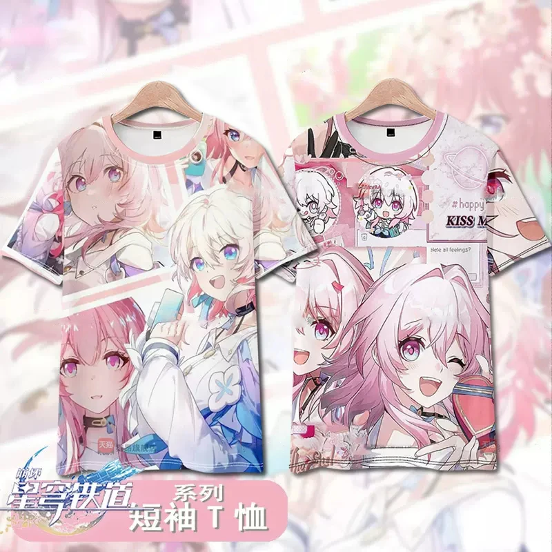 

Honkai Star Rail Game Anime Short Sleeve T-Shirt Casual Sweatshirt Adult COS Full Color Plus Size Fashion Clothes