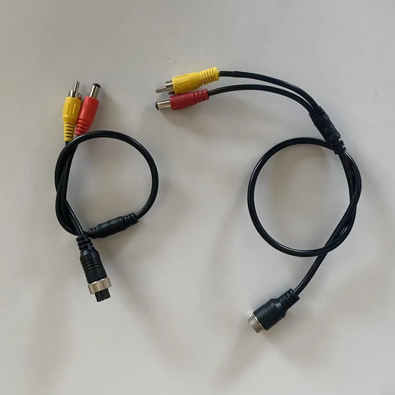 4Pin Aviation Head Male/Female to RCA DC Cable Plug Adapter Converter For Car Rear Camera Monitor