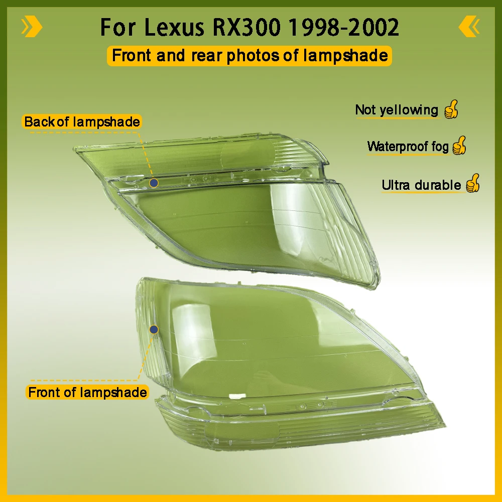 For Lexus RX300 1998 - 2002 Car Front Headlight Lens Cover Clear Car Light Glass Shell Plexiglass Replace Original Auto Gadgets