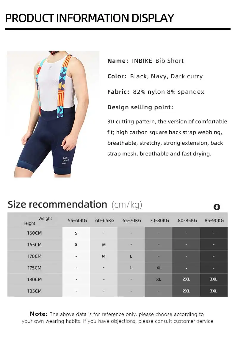 INBIKE Herren-Radlerhose Sommer Atmungsaktiv Schnelltrocknend Fahrrad-Trägerhose Rennrad MTB Fahrradbekleidung – Detail 7
