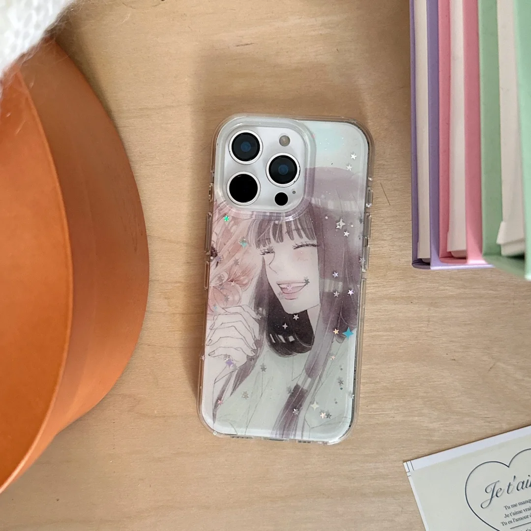 أنيمي Y2K الحلو فتاة قضية الهاتف آيفون 13 12 Mini 14 Pro 15 16 Plus Pro Max Kawaii Harajuku سيليكون غطاء الهاتف آيفون حالة