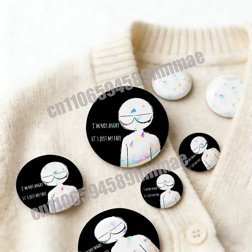 

For Stickman MEME Emblem Round Pins Insignia Badge Cover Ornament 75mm Cosplay Brooch Button