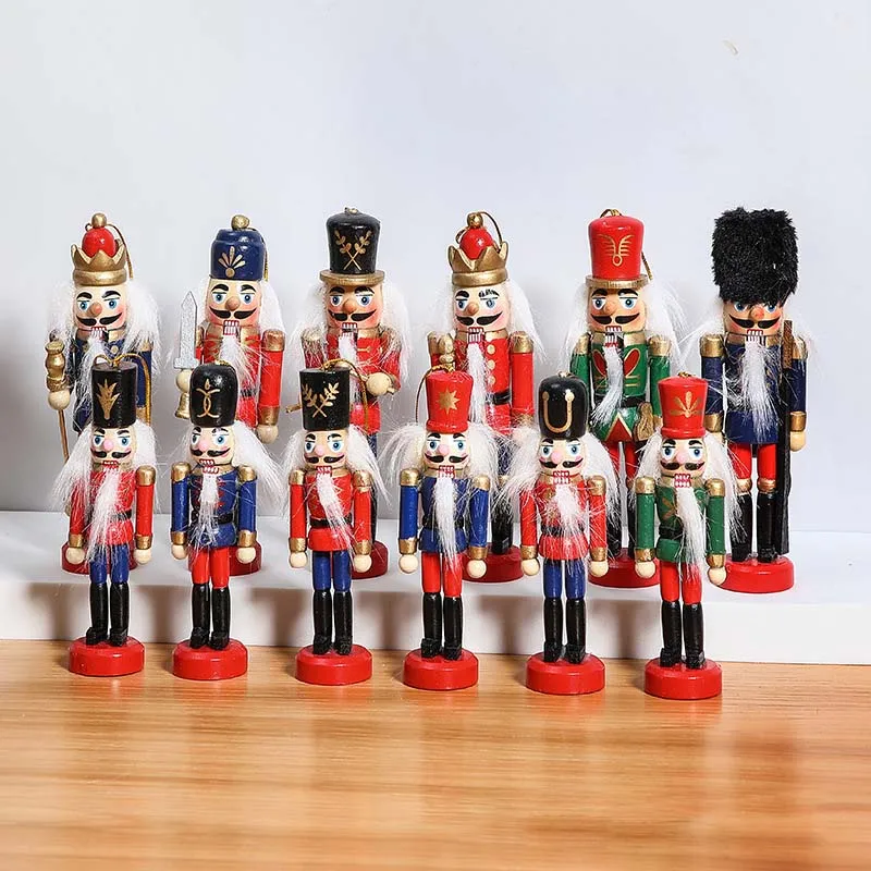 10/12/13cm Nutcracker Miniatures Pink Series Nutcracker Puppet Ornaments Desktop Decoration Cartoons Walnuts Soldiers Band Do