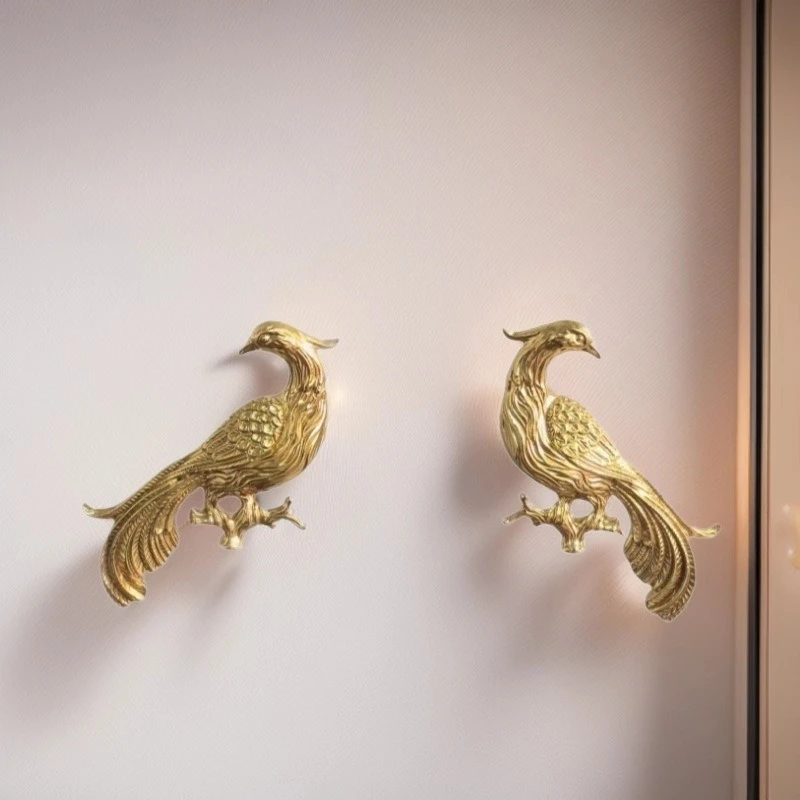 Brass Phoenix Drawer Handle Creative Cabinet Door Knob New Creative Cabinet Handle Elegant Shoe Cabinet Handle