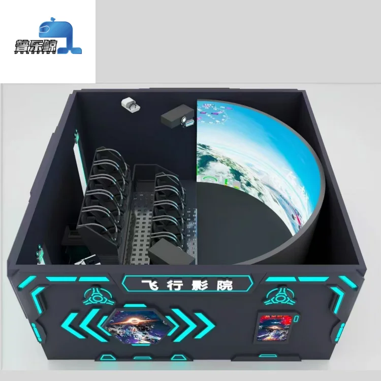 Flying Dome Cinema 7D Theater 360 Degree Rotation Dome Screen Flight Simulator VR Cinema 5D 9D 12Dtheater With Motion Seats