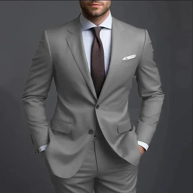 Textured Suit Two-piece High-end Business Casual Suit Men's Fashion Wedding Groomsmen Suit