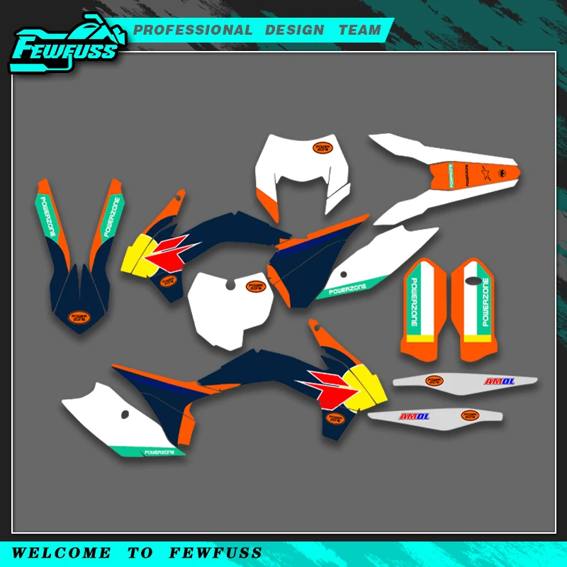 

Fewfuss For KTM 125 250 300 350 450 500 SX SXF 2013-2015 EXC EXCF XCW XCF 2014-2016 Motorcycle Graphics Decals Stickers Kit