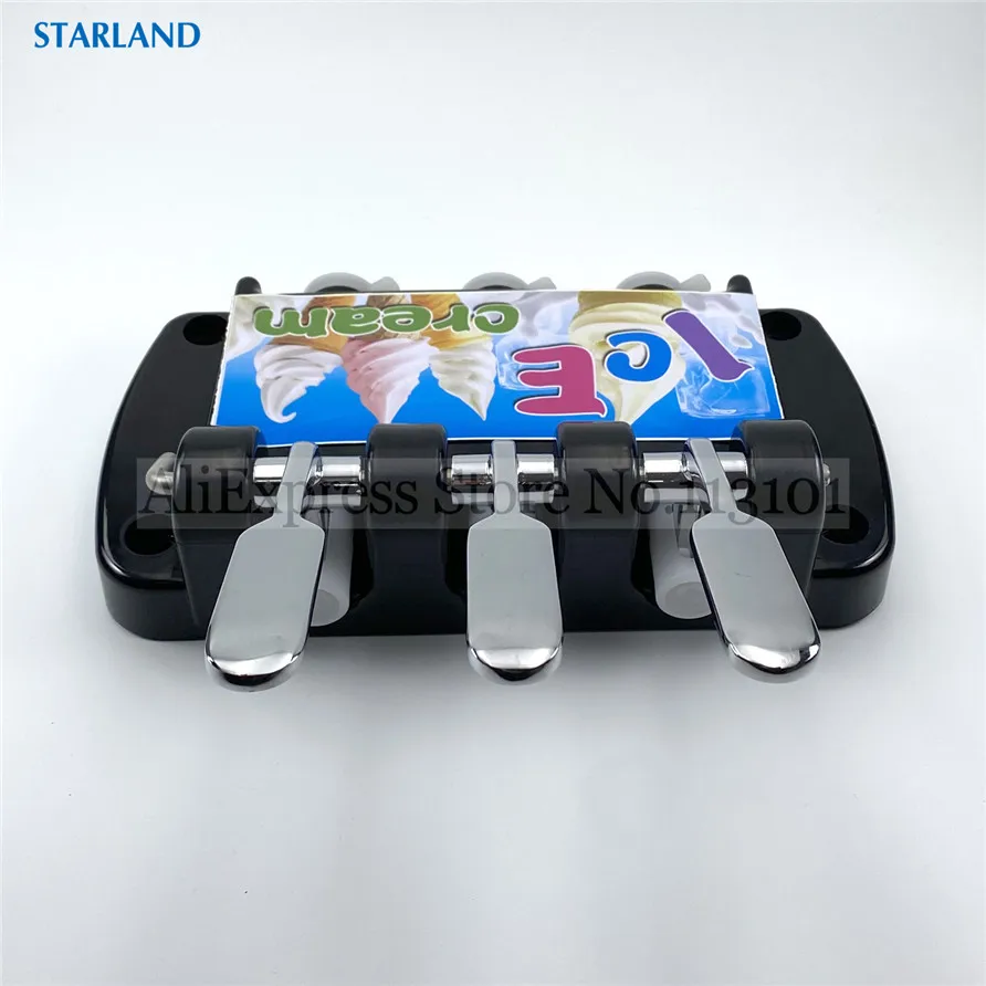 One Set Panel Block Spare Parts Face Plate Accessories With 3 Handles 3 Valve Rods Replacements For BJ Soft Ice Cream Machines