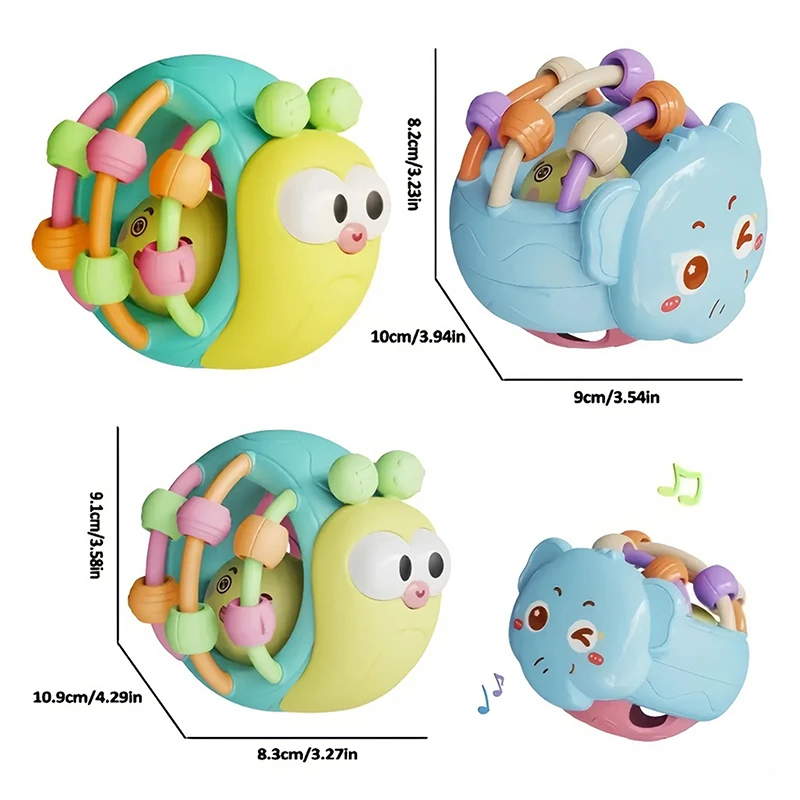 Babybälle, Rassel, Tröster, Spielzeug, weicher Hand-Greifball, pädagogisches sensorisches Spielzeug, Aktivität, Krabbelspielzeug für Babys, 0, 6, 12 Monate
