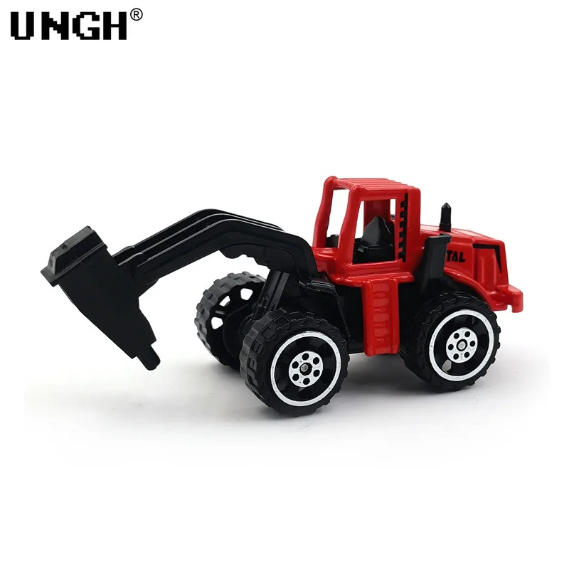 UNGH 3pcs/set Mini Inertial Pull Back Engineering Car Metal Vehicle Truck Model Educational Toy for Children Boy Birthday Gift