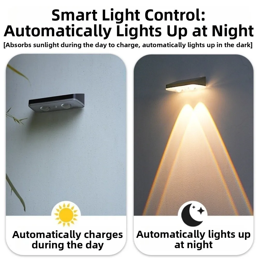 Ściemnialna lampa solarna panelowa, 3 kolory, wodoodporna, solarne lampki na ogrodzenie, automatyczne oświetlenie nocne, oświetlenie dekoracyjne.