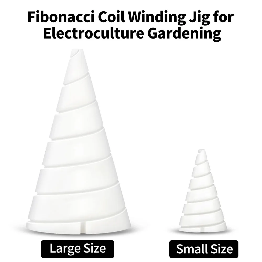 Cone Fibonacci Coil Winding Jig White Spiral Winding Electric Tillage Coil Tools Two Sizes Enhance Plant Growth and Vitality