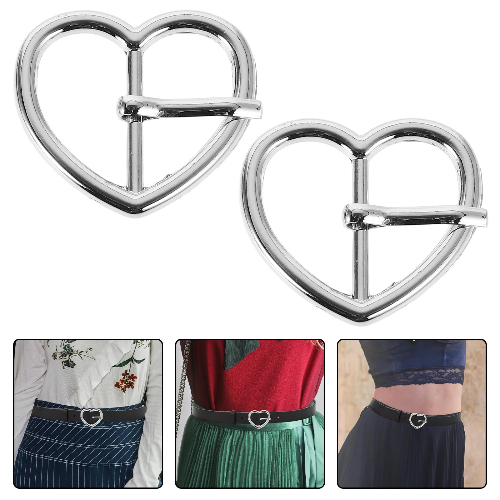 10 stücke Herzförmige Taille Schnalle Dekorative Legierung Pin Schnalle Für Gürtel Einzelne Zinke Strap Ersatz Hardware Handwerk Nähen