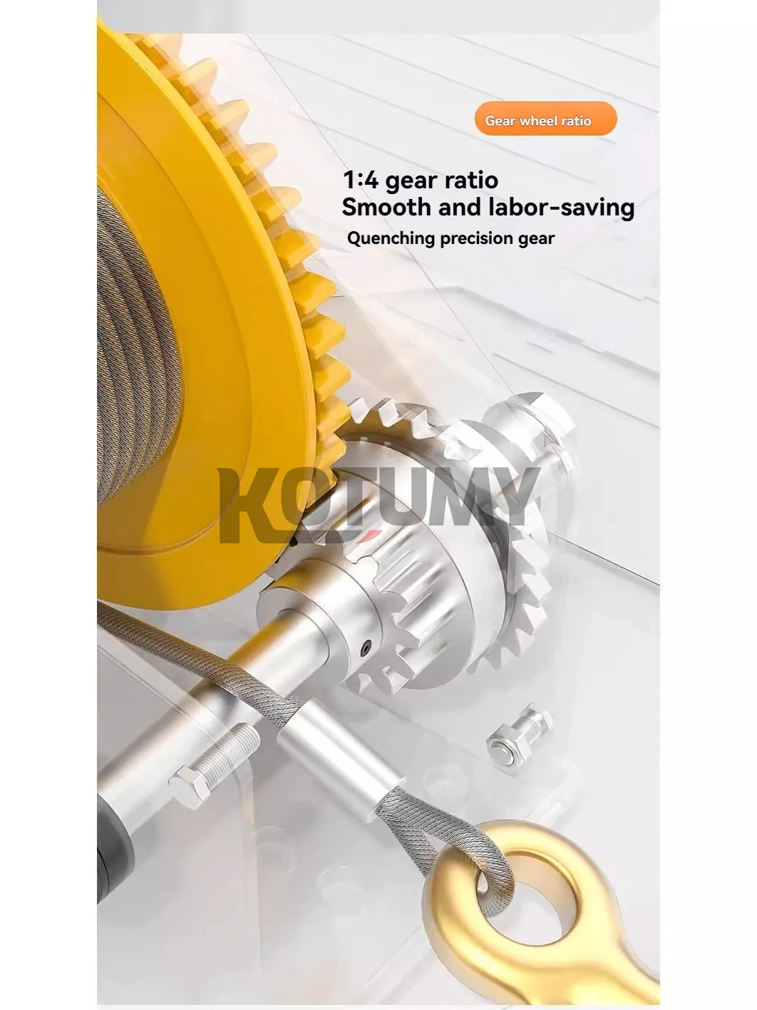 Small Portable Winch Self-Locking Gear Crank Winch Portable Lifting Hoist Pulling Tool for Boat Trailer Cargo Towing Device