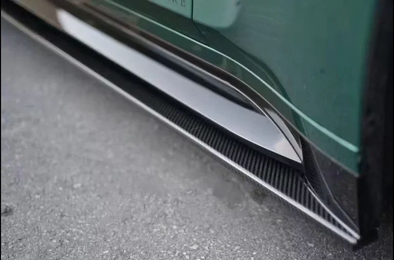 Dry Carbon Fiber Single-sided Flat Side Skirts Extension For BMW M4 G82 G83 2021+ Side Skirts