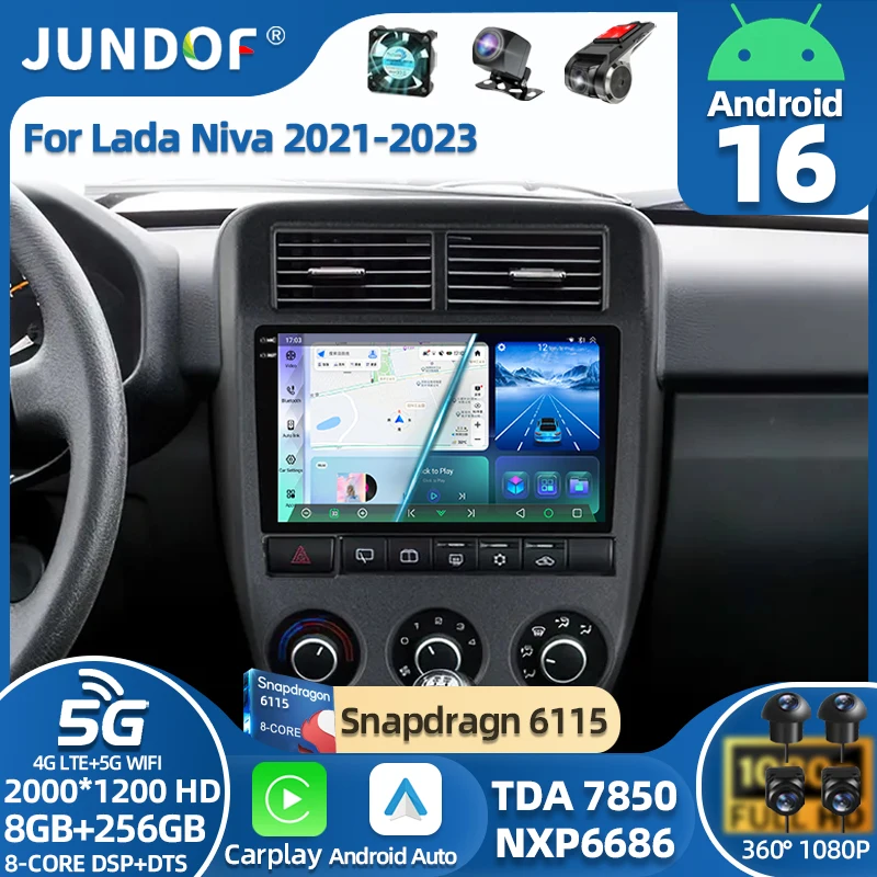 For LADA Niva Legend Bronto 2021-2023 Car Radio Multimedia Video Player Navigation Android 16 Wireless Carplay Stereo 2DIN WIFI